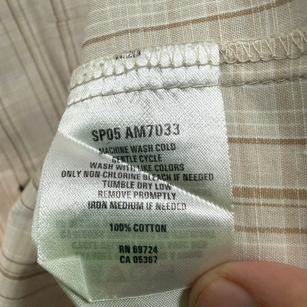 Columbia Button Up Shirt Men XL Tan‎ Plaid Cotton Short Sleeve Casual Gorpcore